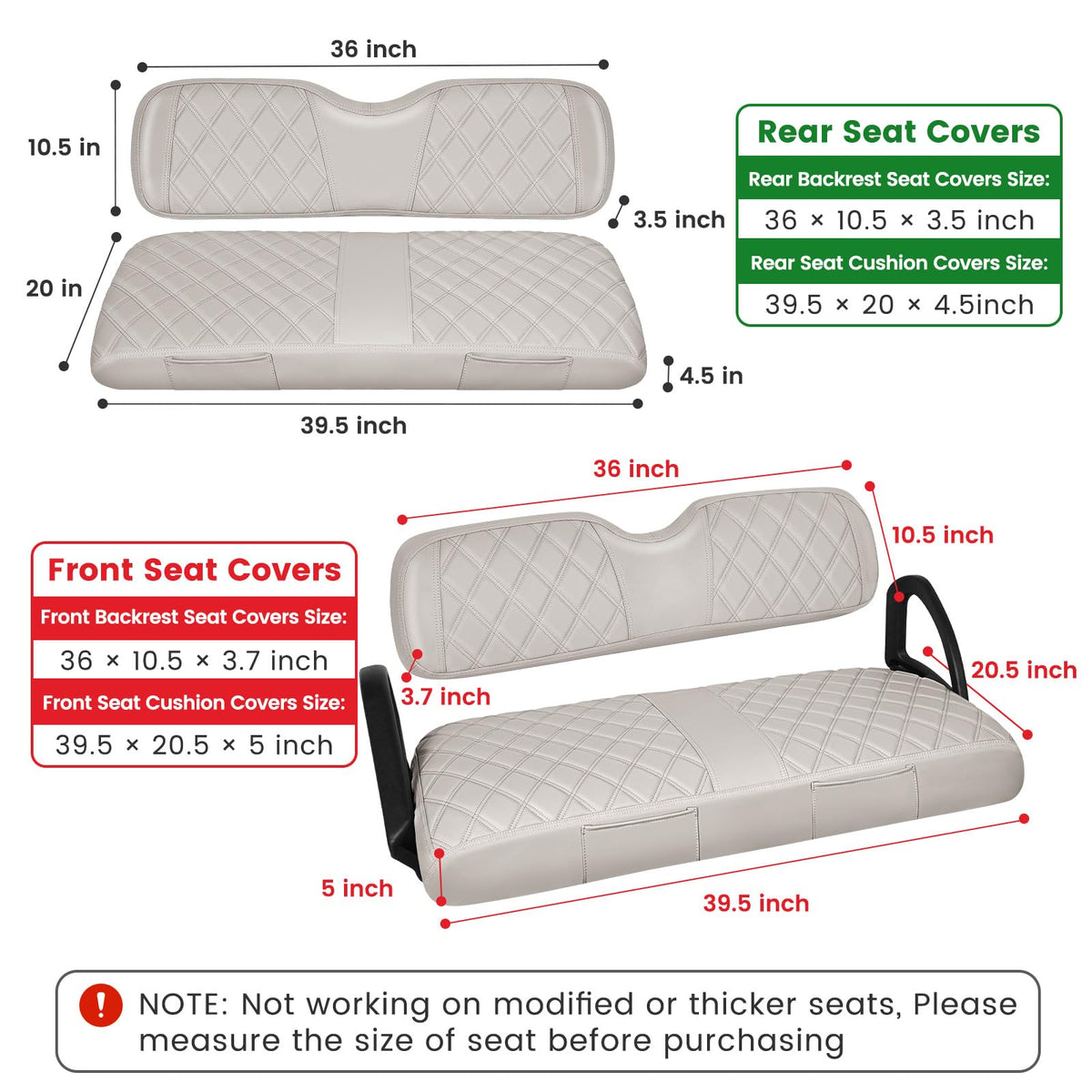 CHENGWEI EZGO RXV front backrest beige adds support and style