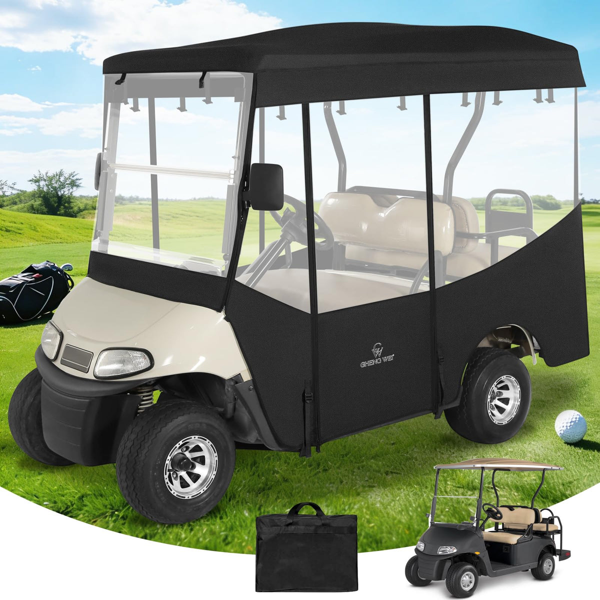 CHENGWEI RXV extended-roof enclosure with clear windows for all-weather visibility.