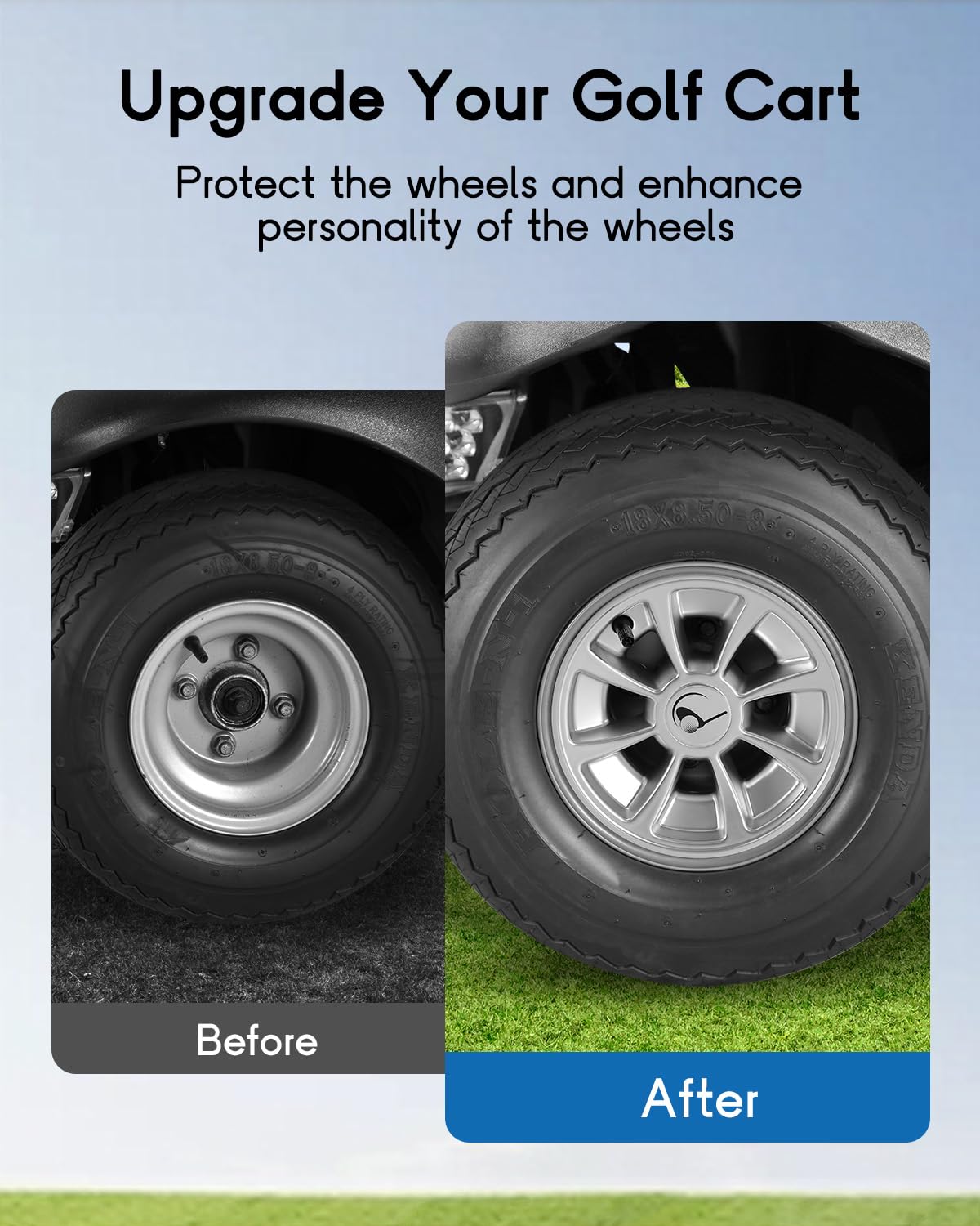 CHENGWEI 8in hub cap with clip system enables tool-free installation