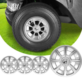 CHENGWEI universal 8in chrome hub cap close-up showing premium chrome finish and rust resistance