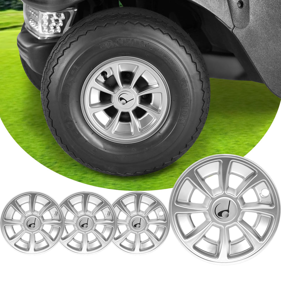 CHENGWEI universal 8in chrome hub cap close-up showing premium chrome finish and rust resistance