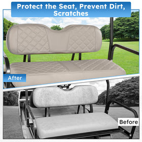 CHENGWEI vinyl rear seat cover provides waterproof, wipe-clean convenience.
