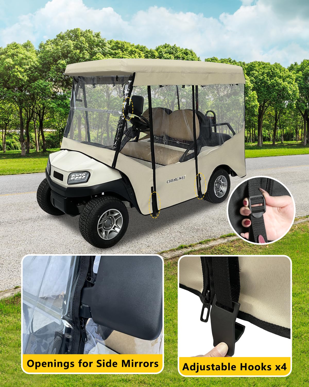 CHENGWEI enclosure with eight zippers and four-sided doors for easy entry