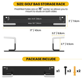 Chenteel two-pack golf bag storage system for organized garage space.