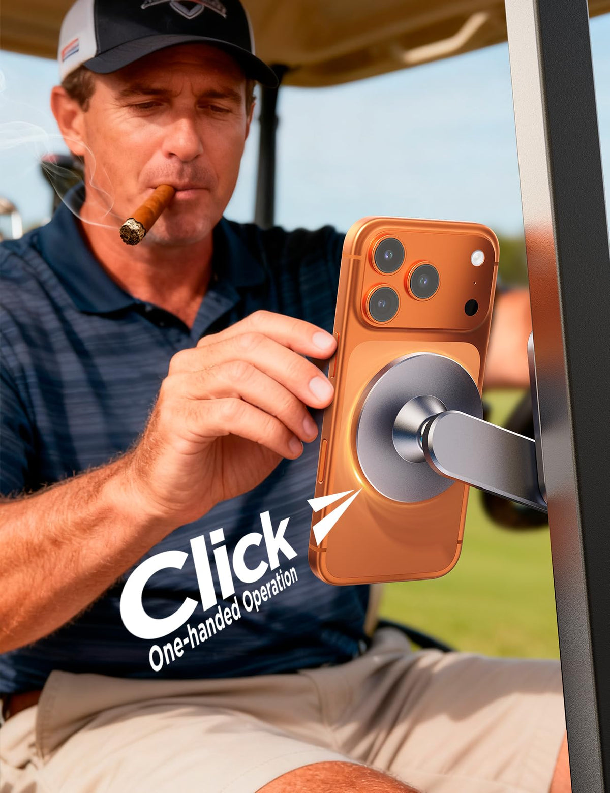 Chfeila aluminum golf cart mount shows durable construction for the course.