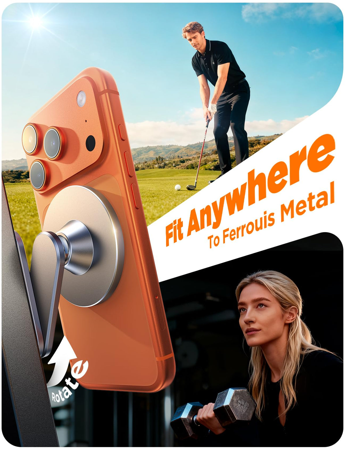 Chfeila magsafe compatible mount on cart for fast attachment.