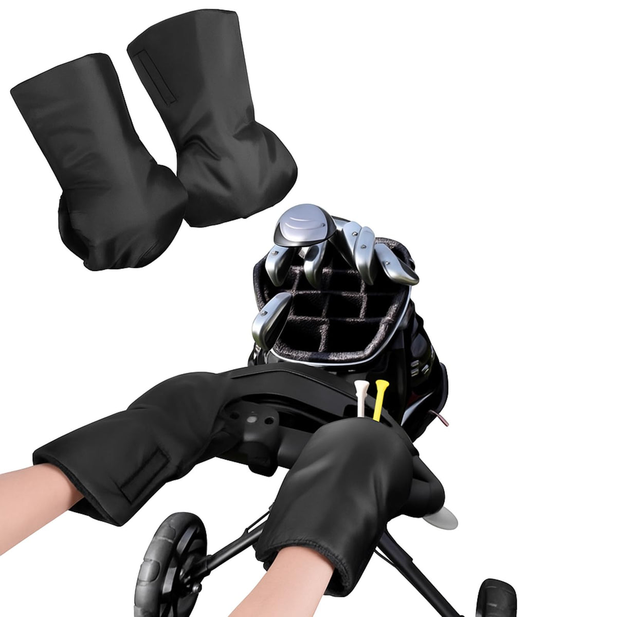 Chicingyou winter golf hand warmer glove front view showing secure fit.