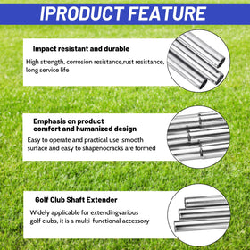Chihutown silver shaft extension mounted on steel clubs for improved balance on course.