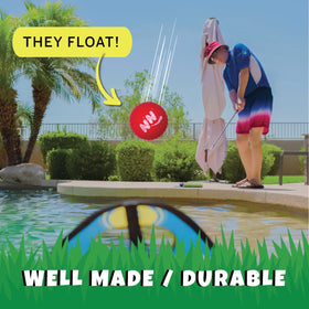 Golf mats provide a dedicated practice area for home chipping sessions.