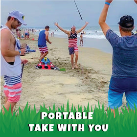 Weight bags keep targets steady during windy days.