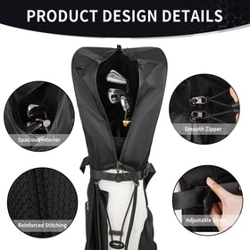 ChmpDrp full-length zipper for quick access to clubs