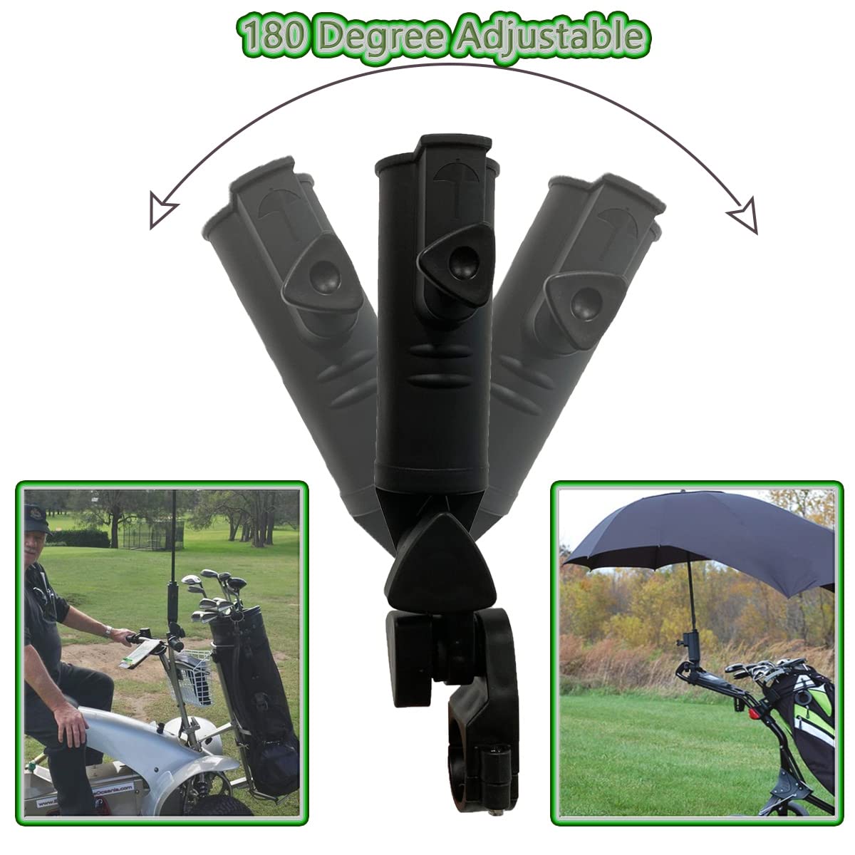 CHOYTONG umbrella holder attached to a wheelchair for outdoor shade.