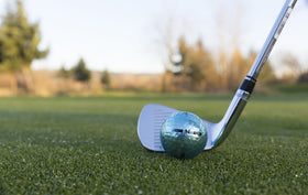 Chromax Metallic M5 orange golf ball increases visibility during dusk rounds.