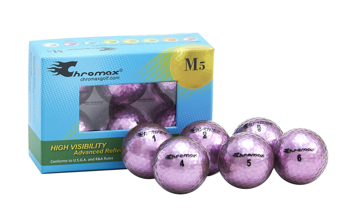 Chromax Metallic M5 purple ball offers high visibility and easy tracking on the course