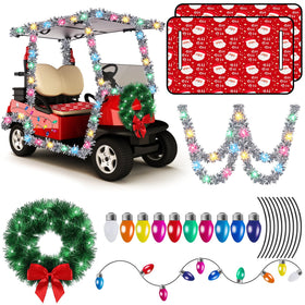 Chunful Christmas golf cart seat covers provide soft microfiber comfort and festive styling