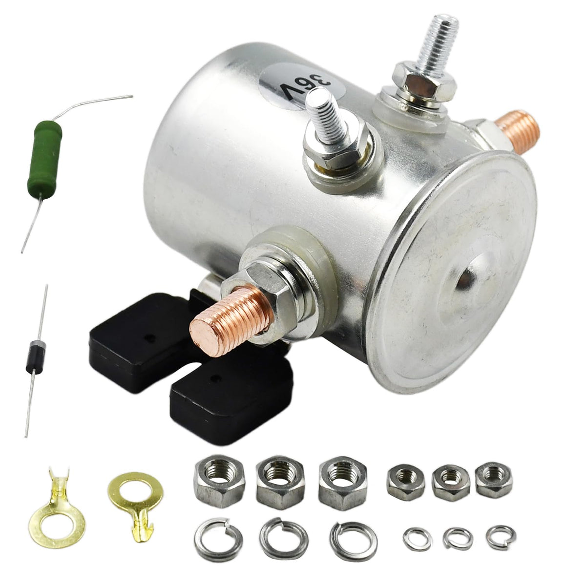 Chuuparts 36V solenoid for EZGO TXT enhances golf cart reliability