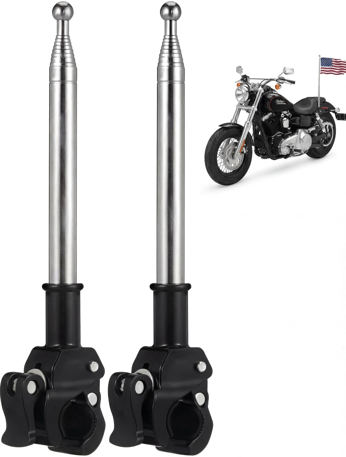 Ciieeo flag-pole extended to 47 inches improves visibility on carts.