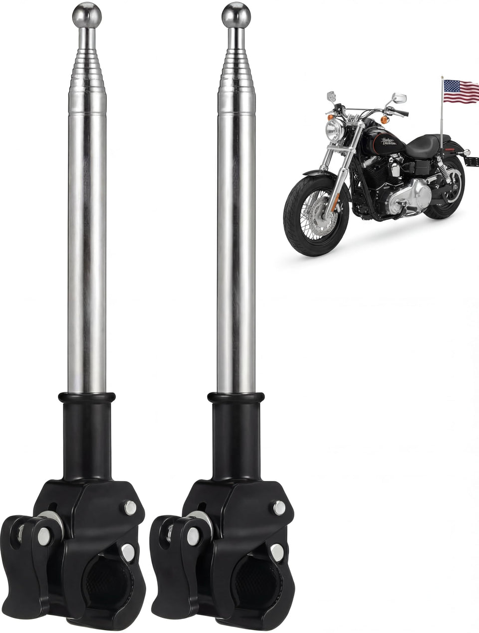 Ciieeo flag-pole extended to 47 inches improves visibility on carts.