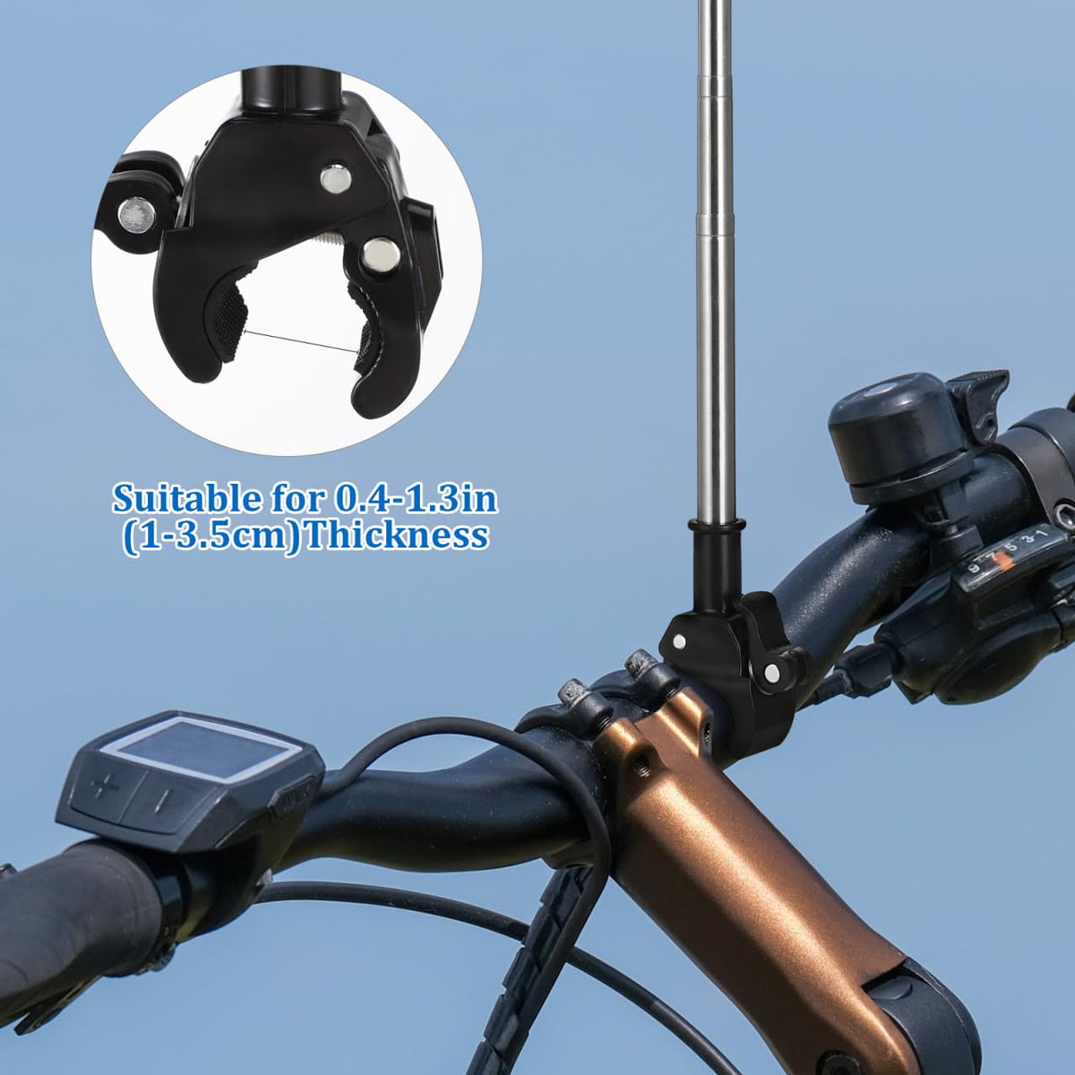 Ciieeo rugged-metal-pole withstands outdoor weather without bending.