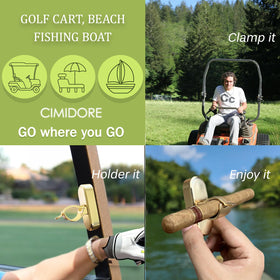Cimidore compact design fits neatly on beach chair arms for cigars.