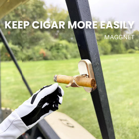 Cimidore outdoor cigar holder on a chair or cart, ready for use.
