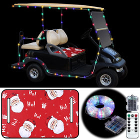 Cinnvoice Christmas golf cart seat cover adds festive comfort.