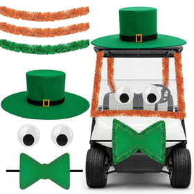 Cinrobiye leprechaun hat 3D on golf cart, festive parades and photos