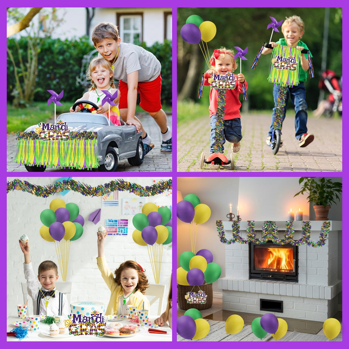 Cinrobiye Mardi Gras kit windmills create motion and appeal