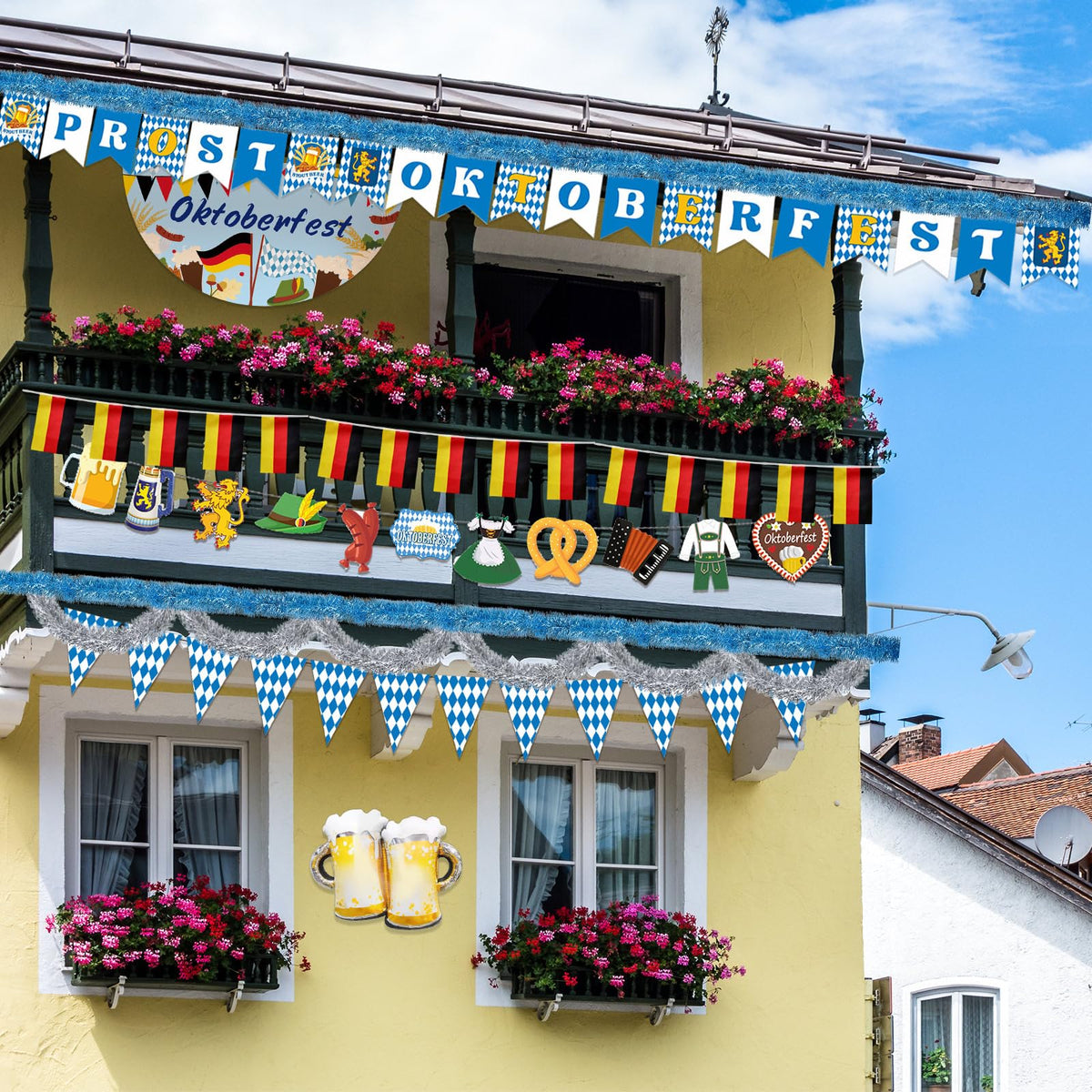 Cinrobiye Oktoberfest handheld flags offer portable Bavarian accents.