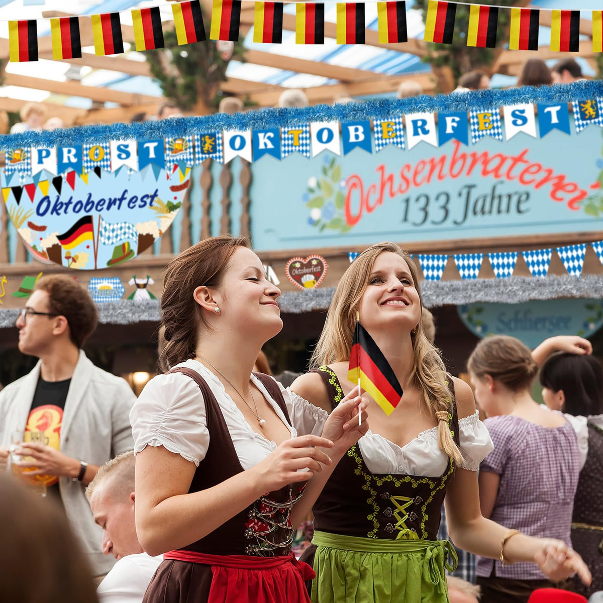 Cinrobiye Oktoberfest pull flag accents banners for stylish, easy decoration.