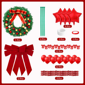 Cinrobiye red wool strips for windshield wrap and festive flair