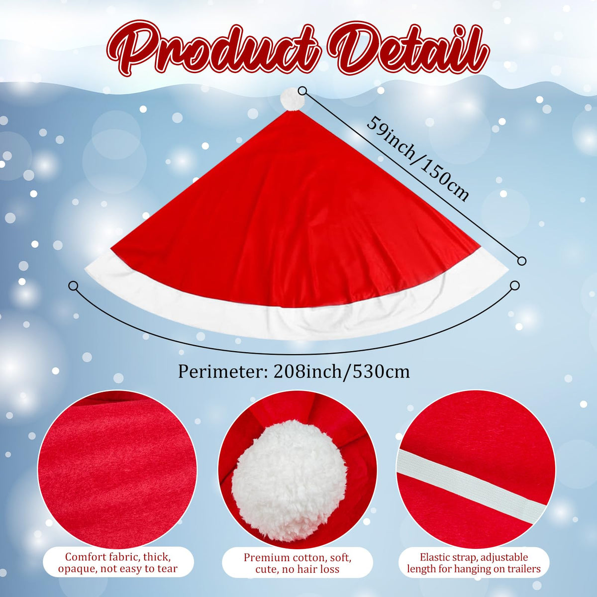Cinrobiye Santa hat made of felt highlights soft texture and vivid color.