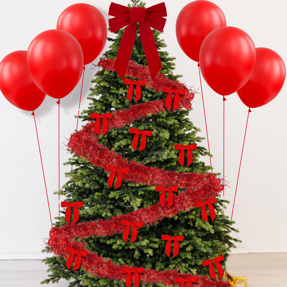 Cinrobiye small red bows for layered holiday accents on vehicle
