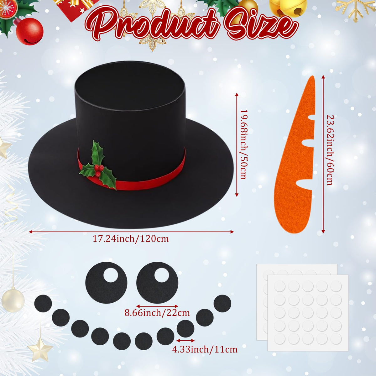 Cinrobiye snowman eyes on car create a friendly, eye-catching winter display.