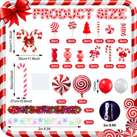 Civaner candy cane card decorations add holiday charm to your ride.