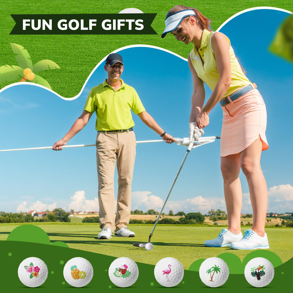 Civaner Hawaii golf balls with coconut pattern adding playful tropical touch
