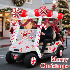 Civaner inflatable candy canes provide eye-catching accents for festive parades.