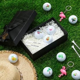 Civaner tropical ball closeup with flamingos, vibrant color for casual rounds