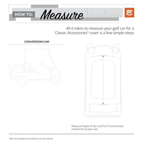 Classic Accessories Fairway Conversion Cart Cover rear-zipper enables easy entry installation.