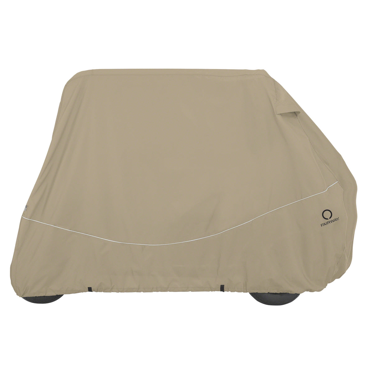 Classic Accessories Fairway Conversion Cart Cover integrated storage bag keeps accessories organized.