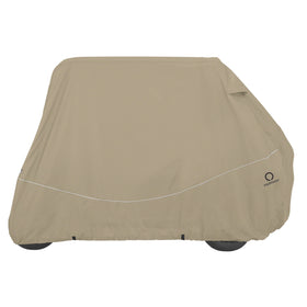 Classic Accessories Fairway Conversion Cart Cover integrated storage bag keeps accessories organized.