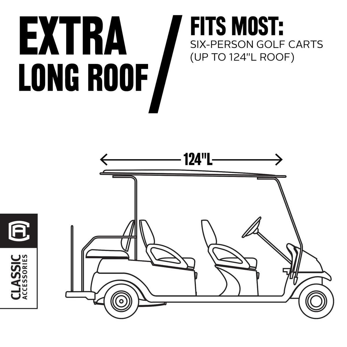 Classic Accessories Fairway cover side view fits snugly for all-weather protection.