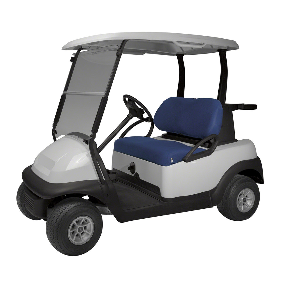 Classic Accessories Fairway Diamond Air Mesh seat cover in navy, breathable for comfortable rides.