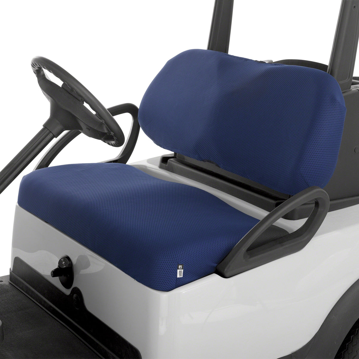 Machine washable seating cover, easy cleaning after muddy rounds with Fairway Diamond Air Mesh.