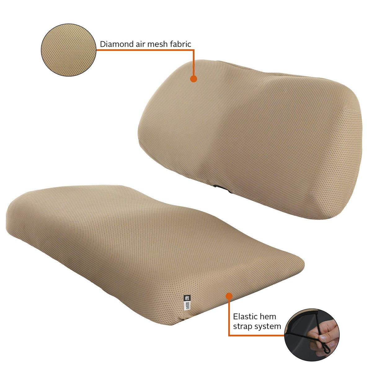 Classic Accessories Fairway Diamond Air Mesh Seat Cover weave detail highlights breathability