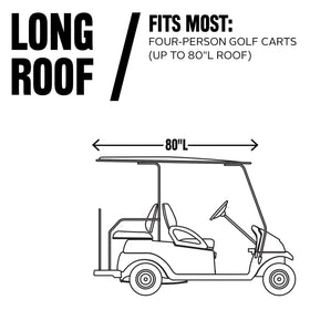 Classic Accessories Fairway Long Roof cover side view showing weather-ready design