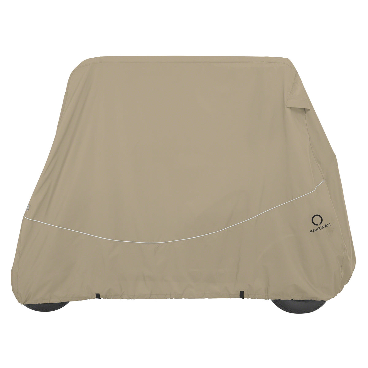 Classic Accessories Fairway Long Roof Quick-Fit Cover side view with secure fit