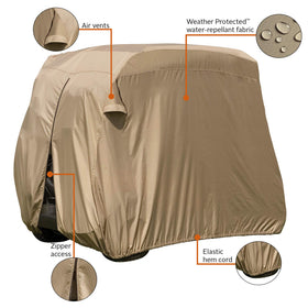 Classic Accessories Fairway neoprene seat cover installed on a golf cart