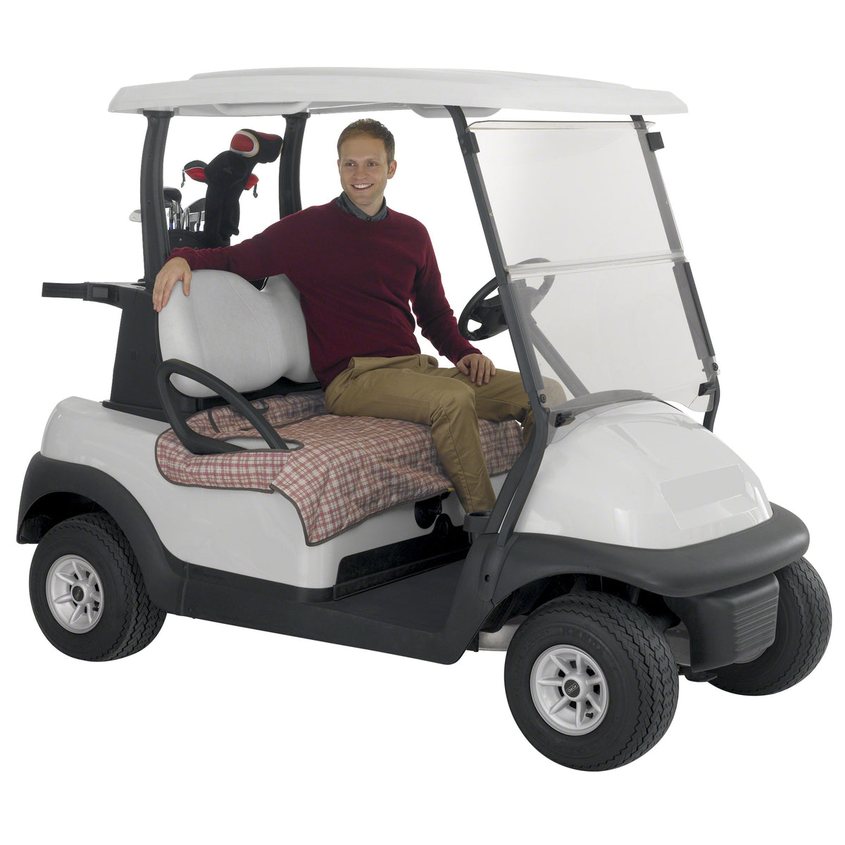 Classic Accessories Fairway Seat Blanket embroidery area enhances personalization.