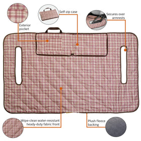 Classic Accessories Fairway Seat Blanket exterior pocket offers embroidery area for personalization.